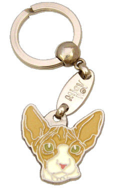 SPHYNX CAT RED AND WHITE <br> (keyring, engraving included)